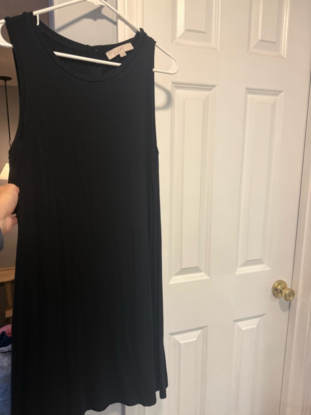 LOFT Black Sleeveless Swing Mini Dress